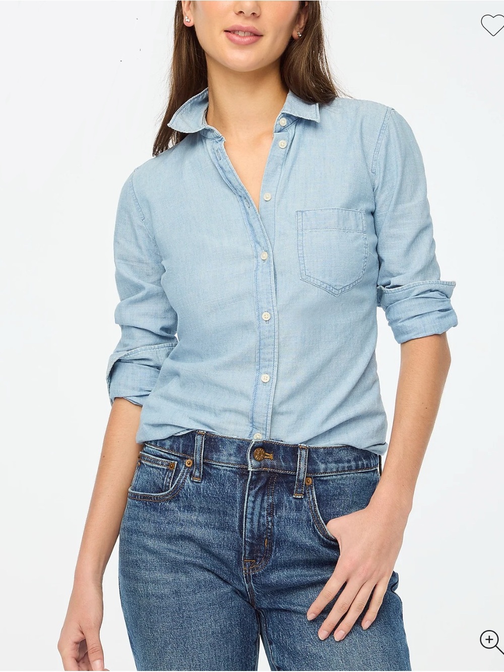 J. Crew Factory Light Blue Denim Button-Down Shirt - Picture 1 of 3